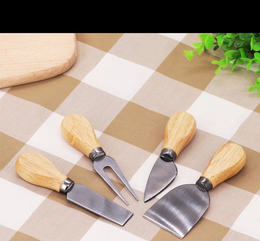 Cheese Knife Set w/ burlap bag